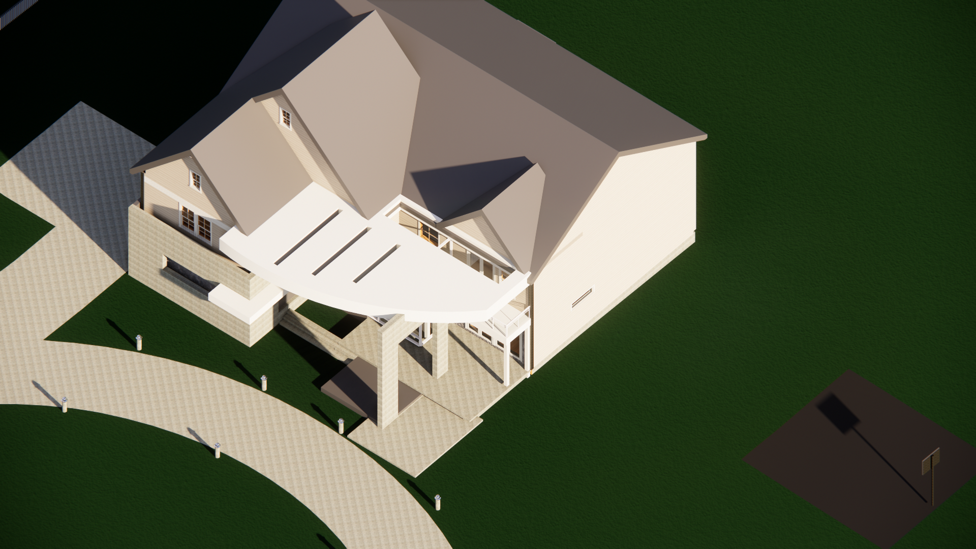 Rendered image of a house addition